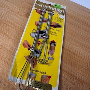 Vintage “Whiskettes” Spring Whisks  Set of 2  Original Card  Retro Kitchen